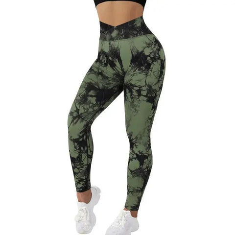 Seamless Tie Dye Leggings Women Yoga Pants Push Up Sport Fitness Running Gym Leggings - WILKYs