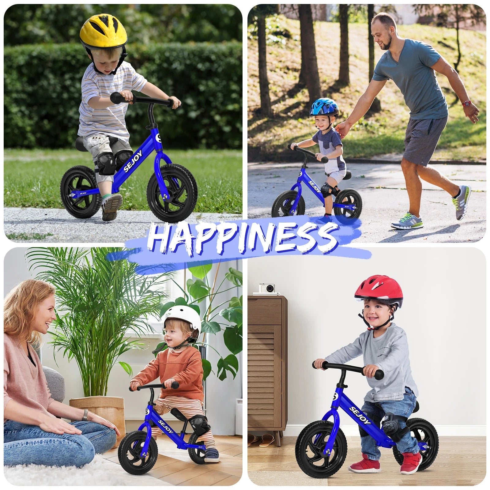 SEJOY Balance Bike for Kids Toddler Training Bicycle for Ages 3 - 6 Years Old Outside Bike Toy Scooter Saddle Height Adjustable - WILKYs