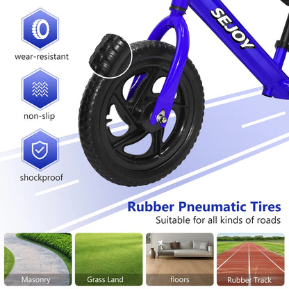 SEJOY Balance Bike for Kids Toddler Training Bicycle for Ages 3 - 6 Years Old Outside Bike Toy Scooter Saddle Height Adjustable - WILKYs