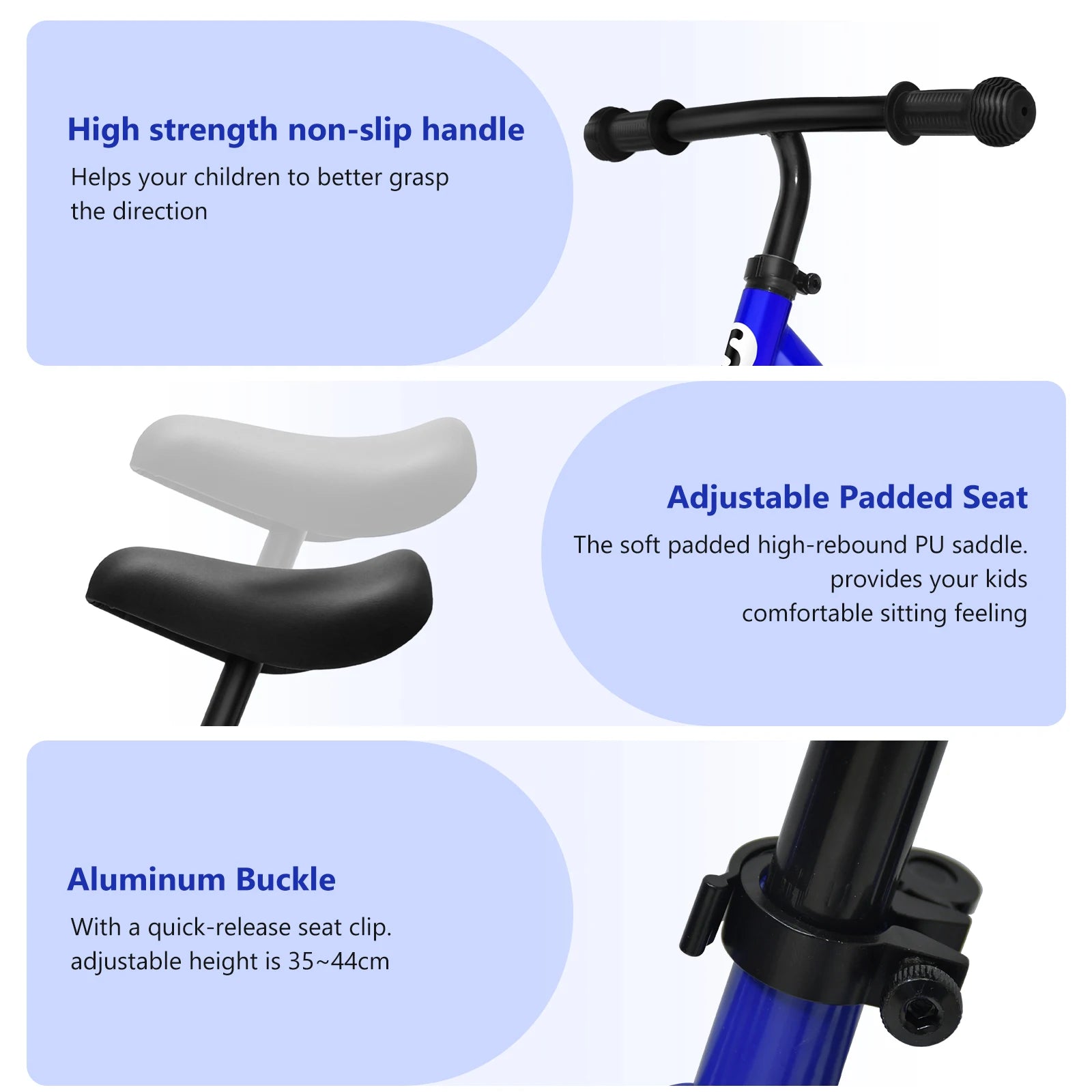 SEJOY Balance Bike for Kids Toddler Training Bicycle for Ages 3 - 6 Years Old Outside Bike Toy Scooter Saddle Height Adjustable - WILKYs