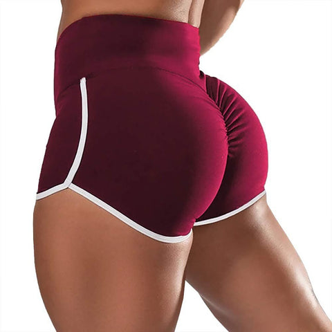 Sexy Solid Color High Waist Sports Running Tight Hip Shorts - WILKYs