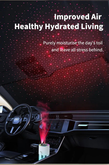 Shakes Head Desktop Portable Humidifier New Projection Starry Sky Top USB Heavy Fog Vehicle New Rotating Aromatherapy Machine - WILKYs