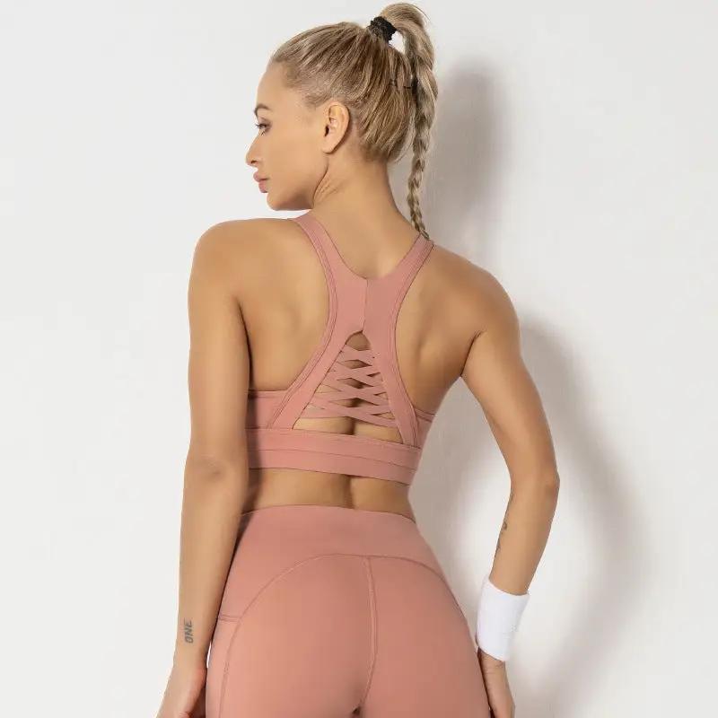 Shockproof Gathered Yoga Fitness Yoga Sports Vest Underwear - WILKYs