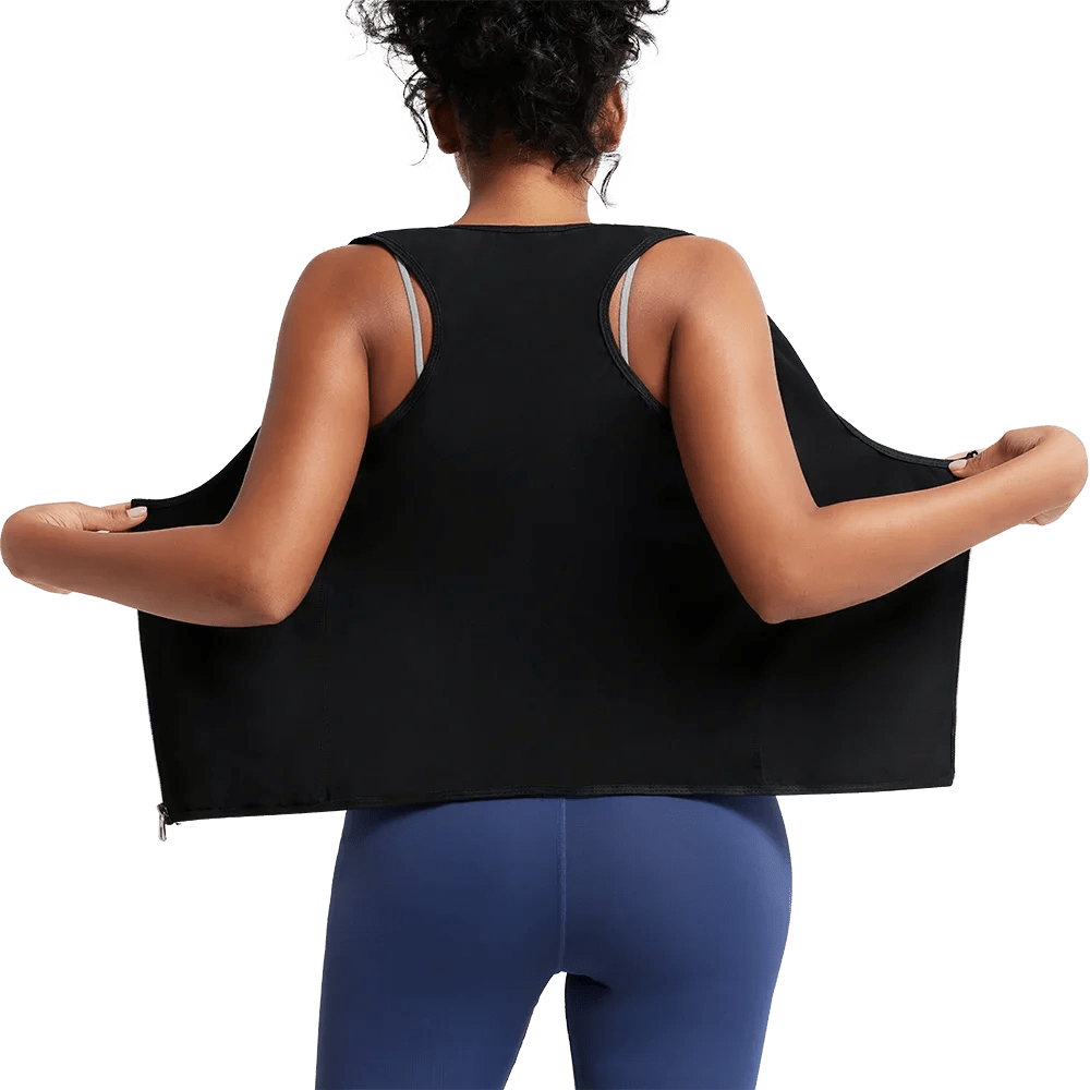 Sleeveless Sauna Suit with Zipper Women Waist Trainer Vest Sweat Tank Top Shaper Tummy Control Weight Loss Ladies Gym Clothing - WILKYs