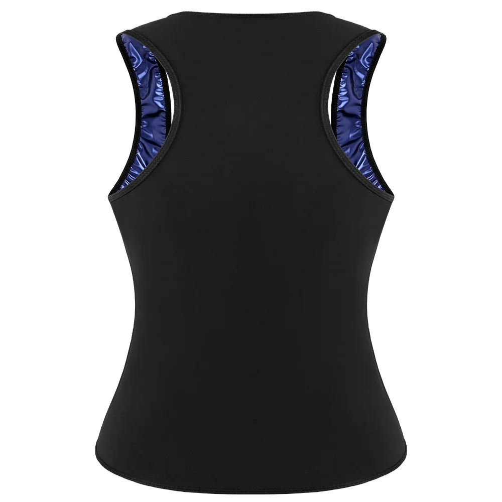 Sleeveless Sauna Suit with Zipper Women Waist Trainer Vest Sweat Tank Top Shaper Tummy Control Weight Loss Ladies Gym Clothing - WILKYs