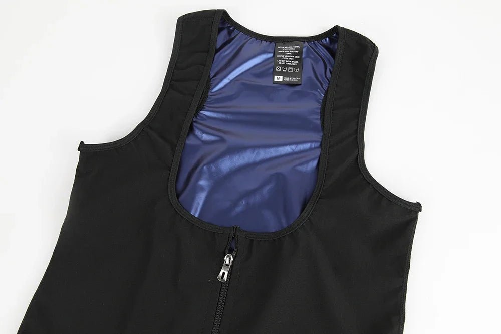 Sleeveless Sauna Suit with Zipper Women Waist Trainer Vest Sweat Tank Top Shaper Tummy Control Weight Loss Ladies Gym Clothing - WILKYs