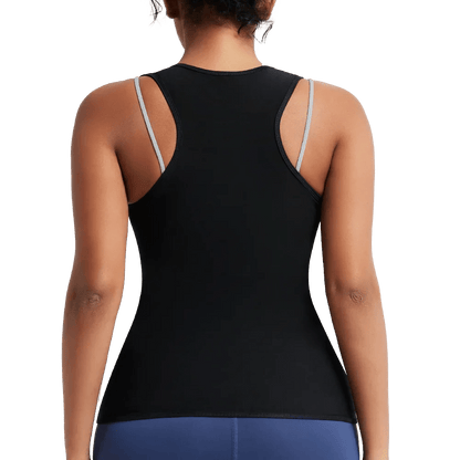 Sleeveless Sauna Suit with Zipper Women Waist Trainer Vest Sweat Tank Top Shaper Tummy Control Weight Loss Ladies Gym Clothing - WILKYs