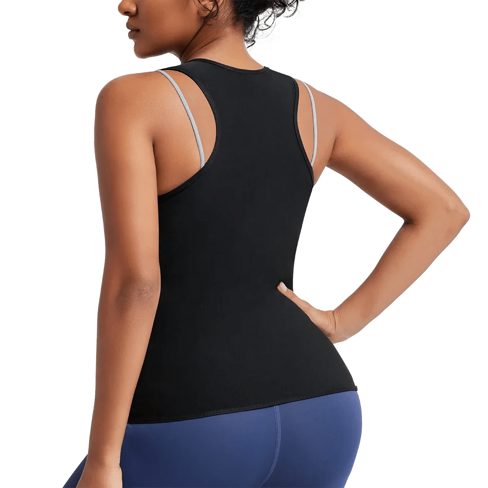 Sleeveless Sauna Suit with Zipper Women Waist Trainer Vest Sweat Tank Top Shaper Tummy Control Weight Loss Ladies Gym Clothing - WILKYs