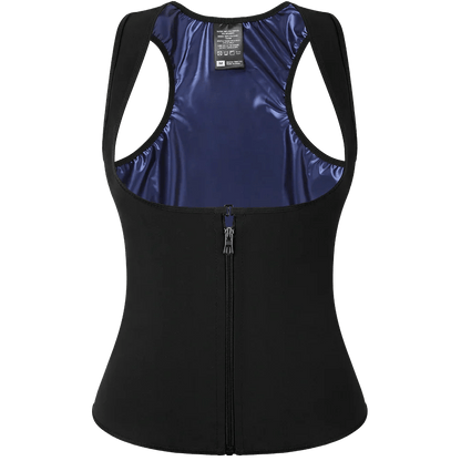 Sleeveless Sauna Suit with Zipper Women Waist Trainer Vest Sweat Tank Top Shaper Tummy Control Weight Loss Ladies Gym Clothing - WILKYs