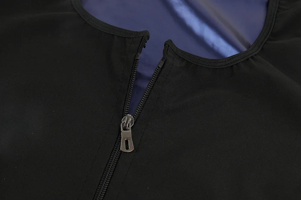 Sleeveless Sauna Suit with Zipper Women Waist Trainer Vest Sweat Tank Top Shaper Tummy Control Weight Loss Ladies Gym Clothing - WILKYs