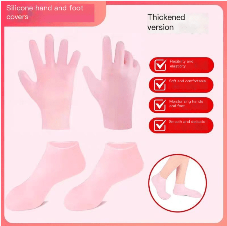 Soft Silicone Protective Moisturizing Gloves And Socks - WILKYS