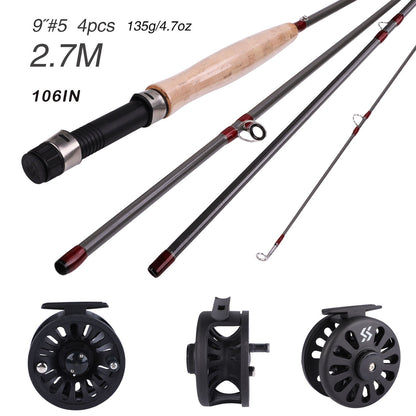 Sougayilang Fly Fishing Rod Reel Set Fly Fishing Pole with Reel Combo Fly Tackle - WILKYs