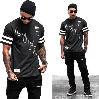 Sports Men's Short Sleeve T-shirt Muscle Fitness Clothes Training Basketball - WILKYs