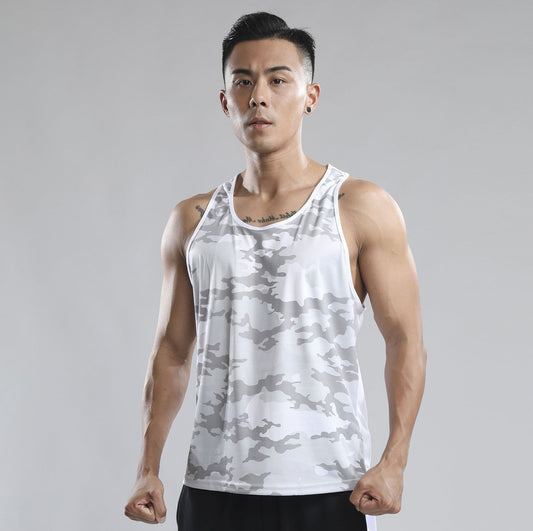 Sports Vest Men's Summer Quick - drying Running Sleeveless Fitness Clothes Loose Training Wear Basketball Camouflage Top Clothes - WILKYs