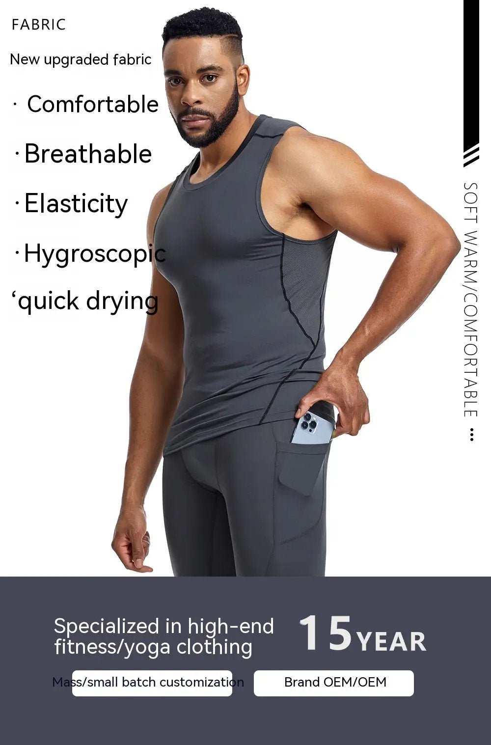 Sports Vest Men's Tight Bottoming Sleeveless Workout Clothes Violently Sweat Training Running Quick - drying - WILKYs