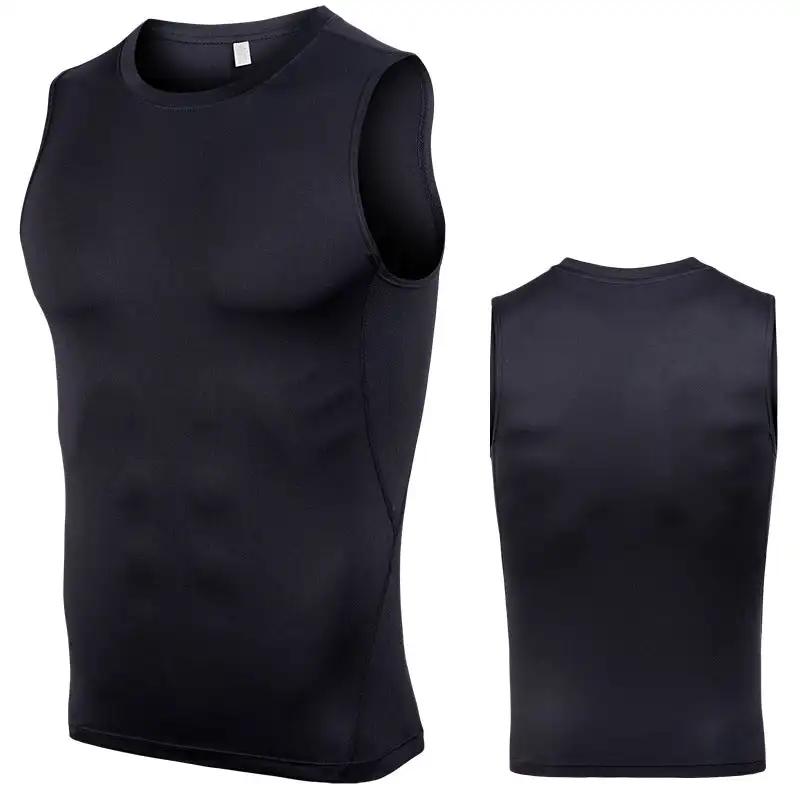 Sports Vest Men's Tight Bottoming Sleeveless Workout Clothes Violently Sweat Training Running Quick - drying - WILKYs