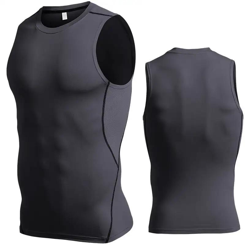 Sports Vest Men's Tight Bottoming Sleeveless Workout Clothes Violently Sweat Training Running Quick - drying - WILKYs