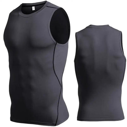 Sports Vest Men's Tight Bottoming Sleeveless Workout Clothes Violently Sweat Training Running Quick - drying - WILKYs