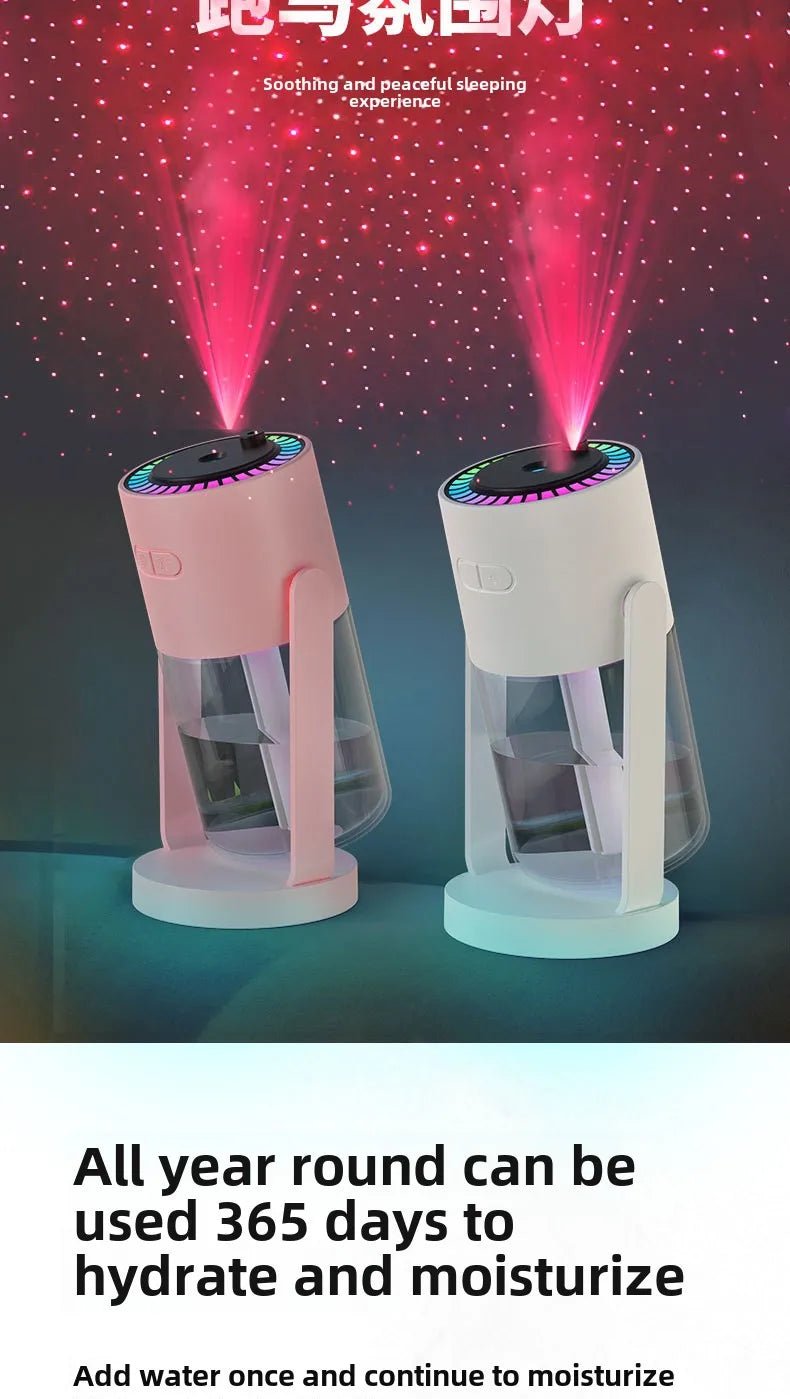 Star Projection Device Humidifier USB Ultrasonic Car Air Humidifier Household Hydrating Nebulizer - WILKYs
