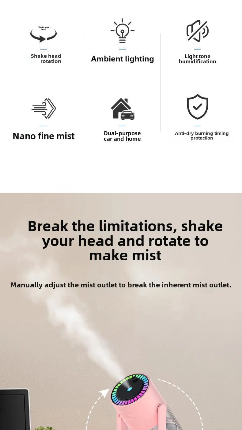 Star Projection Device Humidifier USB Ultrasonic Car Air Humidifier Household Hydrating Nebulizer - WILKYs