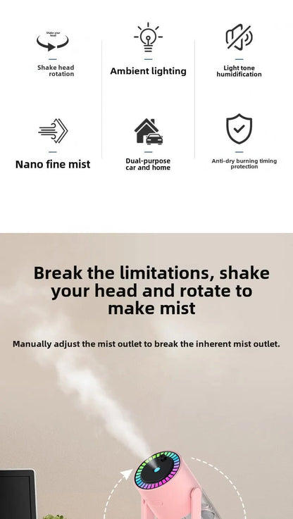 Star Projection Device Humidifier USB Ultrasonic Car Air Humidifier Household Hydrating Nebulizer - WILKYs