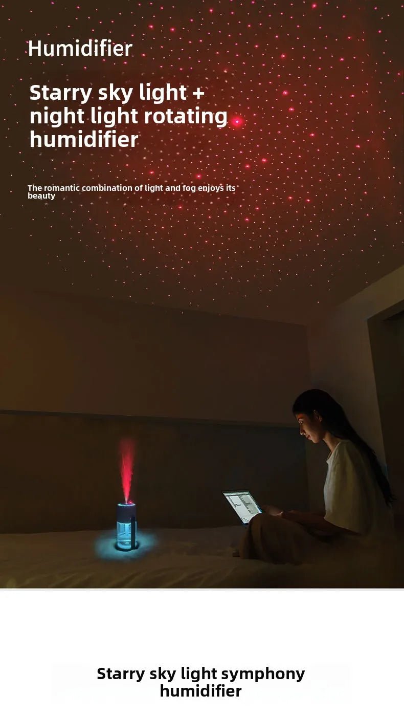 Star Projection Device Humidifier USB Ultrasonic Car Air Humidifier Household Hydrating Nebulizer - WILKYs