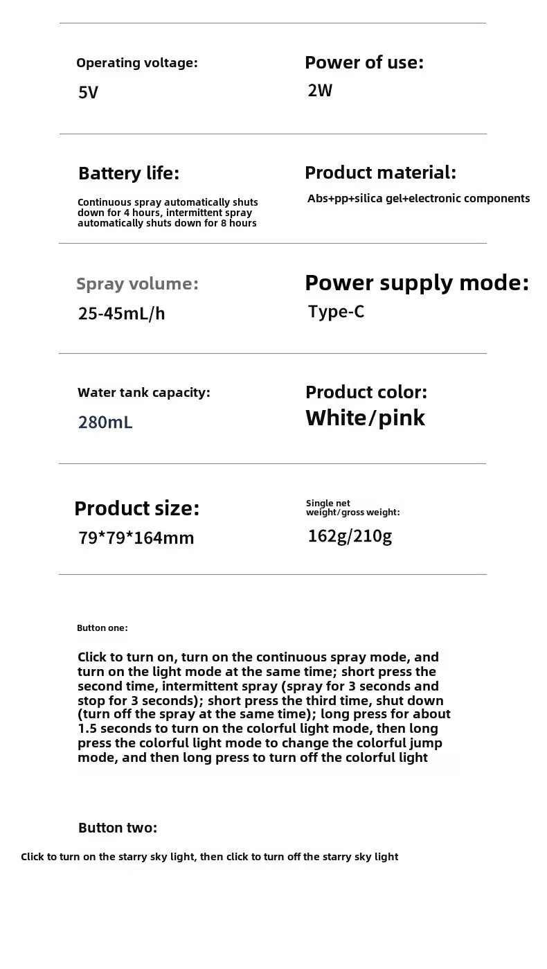 Star Projection Device Humidifier USB Ultrasonic Car Air Humidifier Household Hydrating Nebulizer - WILKYs