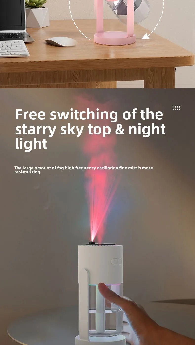 Star Projection Device Humidifier USB Ultrasonic Car Air Humidifier Household Hydrating Nebulizer - WILKYs