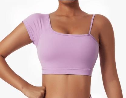 Summer Sexy Oblique Shoulder Yoga Clothes Tops - WILKYs