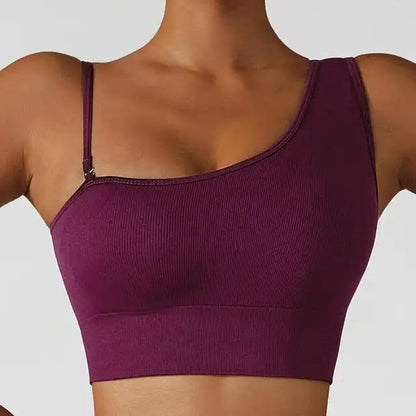 Summer Sexy Oblique Shoulder Yoga Clothes Tops - WILKYs