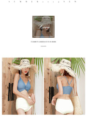 Swimsuit Female New New Two - Piece Suit Sexy Separates Bikini High Waist Cover Your Belly and Gather Your Breasts Hot Spring Swimwear - WILKYs