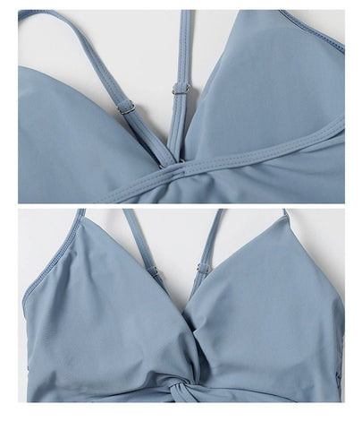 Swimsuit Female New New Two - Piece Suit Sexy Separates Bikini High Waist Cover Your Belly and Gather Your Breasts Hot Spring Swimwear - WILKYs