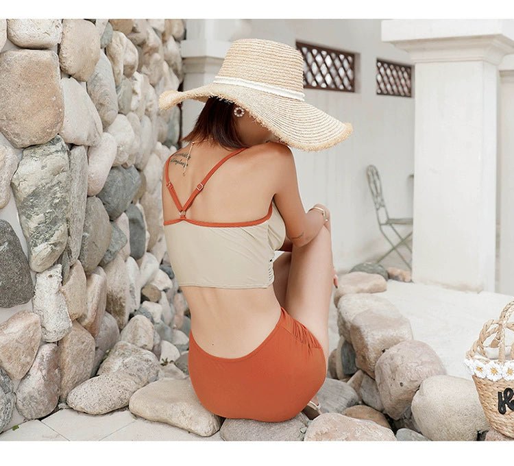 Swimsuit Female New New Two - Piece Suit Sexy Separates Bikini High Waist Cover Your Belly and Gather Your Breasts Hot Spring Swimwear - WILKYs