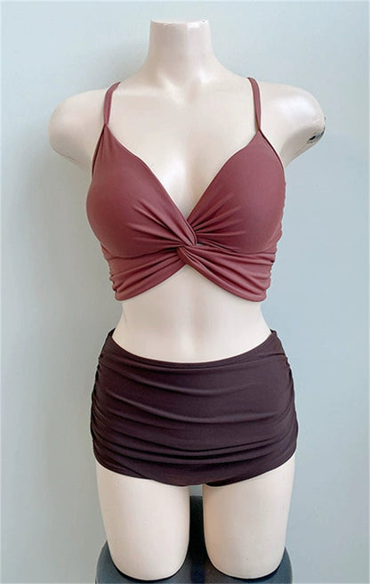 High Waist Triangle Bikini – Slimming Tummy Control Swimsuit - WILKYs