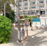 Swimsuit Female South Korea Ins Style Hot Springs Conservative Split Sexy Bikini High Waist Triangle Slimming Tummy Hiding Swimming Suit - WILKYs