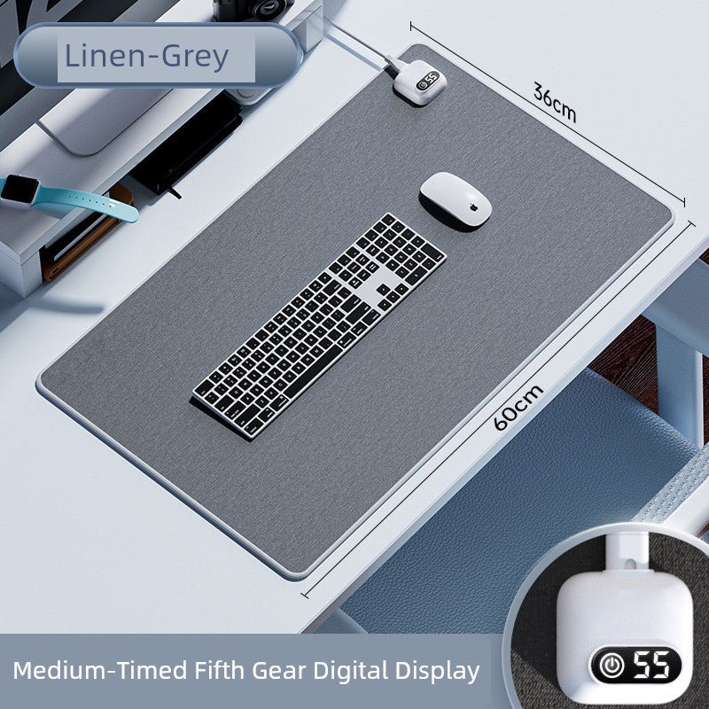 Thermostat Heating Table Mat Student Homework Large Digital Display Linen Heating Table Heating Mat Winter Waterproof Mouse Pad - WILKYs