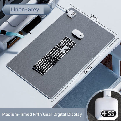 Thermostat Heating Table Mat Student Homework Large Digital Display Linen Heating Table Heating Mat Winter Waterproof Mouse Pad - WILKYs