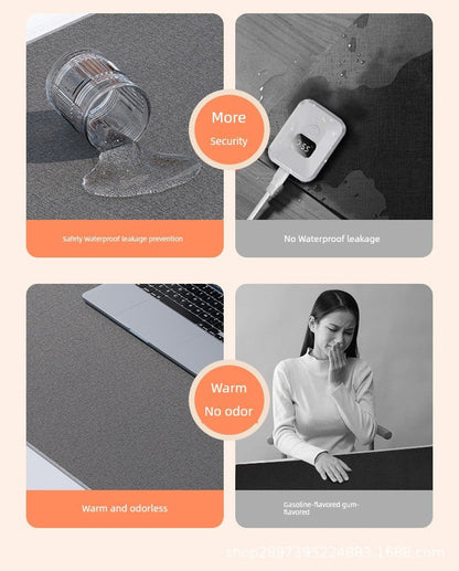 Thermostat Heating Table Mat Student Homework Large Digital Display Linen Heating Table Heating Mat Winter Waterproof Mouse Pad - WILKYs