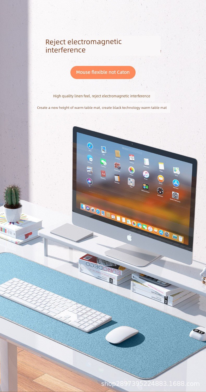 Thermostat Heating Table Mat Student Homework Large Digital Display Linen Heating Table Heating Mat Winter Waterproof Mouse Pad - WILKYs