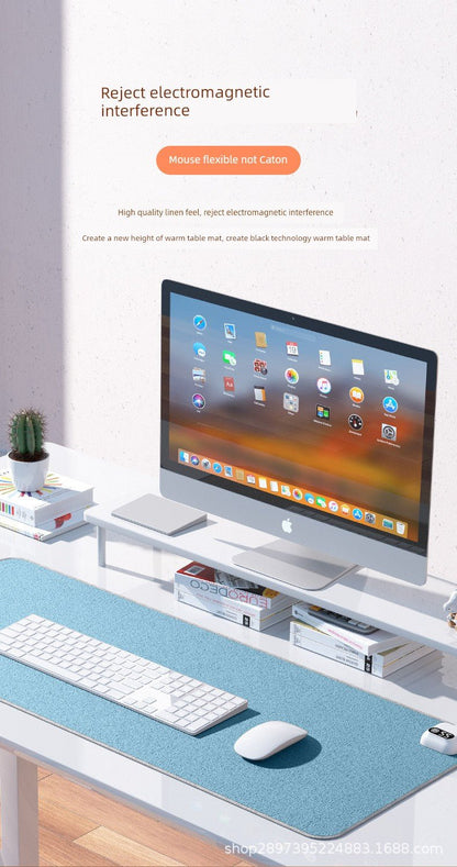 Thermostat Heating Table Mat Student Homework Large Digital Display Linen Heating Table Heating Mat Winter Waterproof Mouse Pad - WILKYs