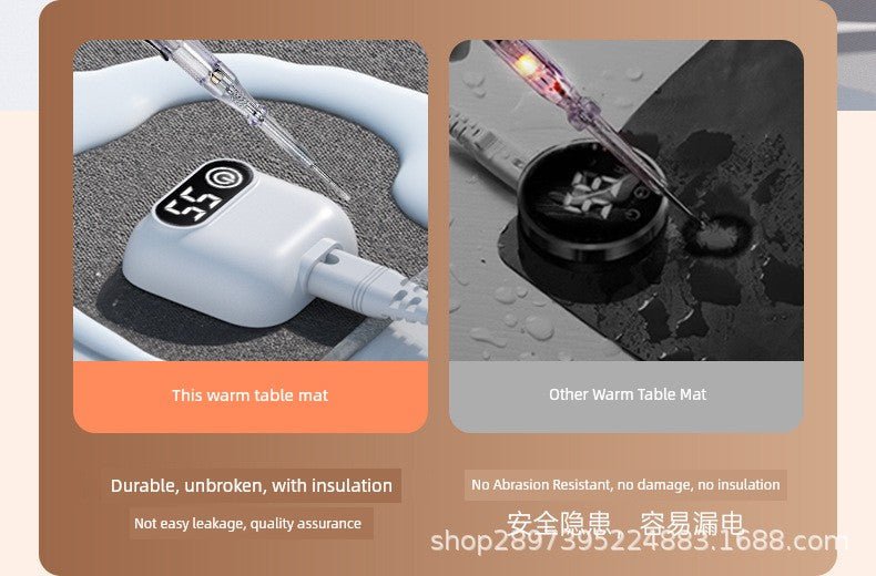 Thermostat Heating Table Mat Student Homework Large Digital Display Linen Heating Table Heating Mat Winter Waterproof Mouse Pad - WILKYs