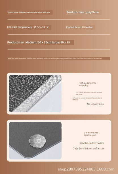 Thermostat Heating Table Mat Student Homework Large Digital Display Linen Heating Table Heating Mat Winter Waterproof Mouse Pad - WILKYs