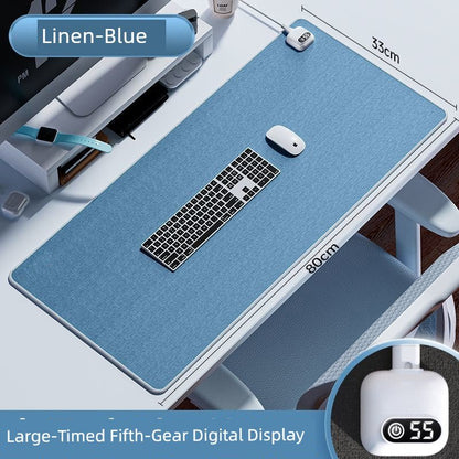 Thermostat Heating Table Mat Student Homework Large Digital Display Linen Heating Table Heating Mat Winter Waterproof Mouse Pad - WILKYs