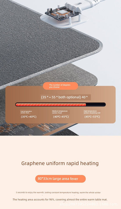 Thermostat Heating Table Mat Student Homework Large Digital Display Linen Heating Table Heating Mat Winter Waterproof Mouse Pad - WILKYs