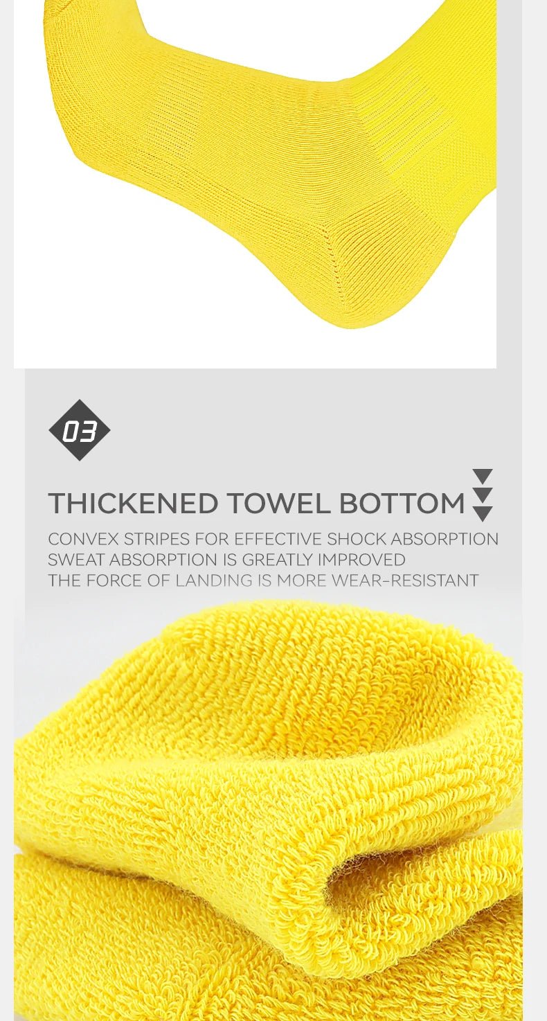 Thickened Anti - Slip Professional Soccer Football Socks for Men Long Sleeve Kids Over Knee Student Striped Sports - WILKYs