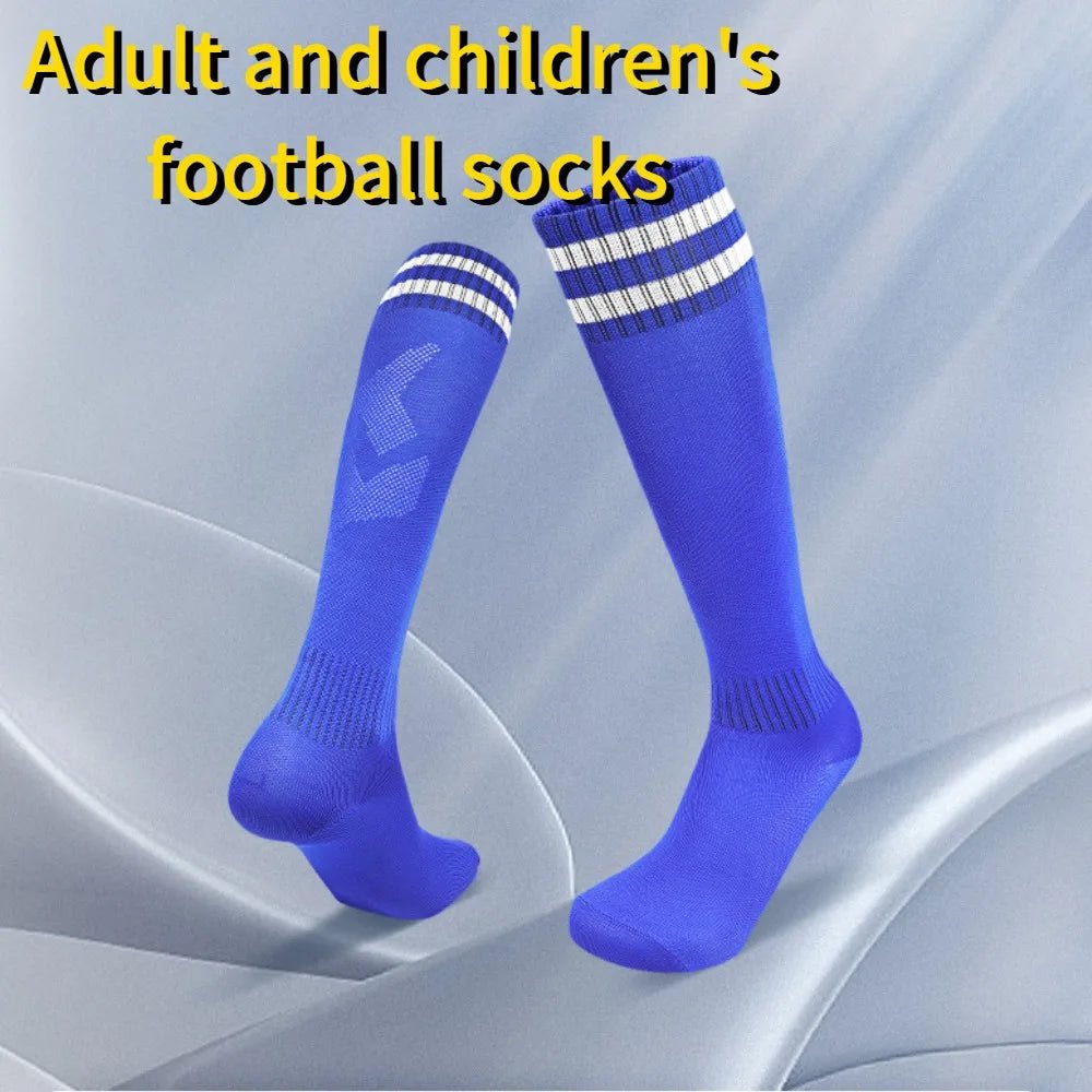 Thickened Anti - Slip Professional Soccer Football Socks for Men Long Sleeve Kids Over Knee Student Striped Sports - WILKYs