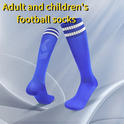 Thickened Anti - Slip Professional Soccer Football Socks for Men Long Sleeve Kids Over Knee Student Striped Sports - WILKYs
