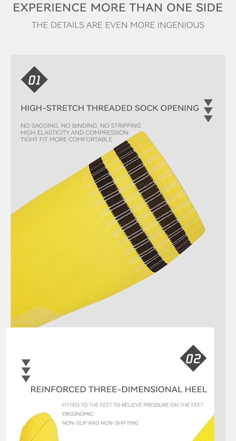 Thickened Anti - Slip Professional Soccer Football Socks for Men Long Sleeve Kids Over Knee Student Striped Sports - WILKYs