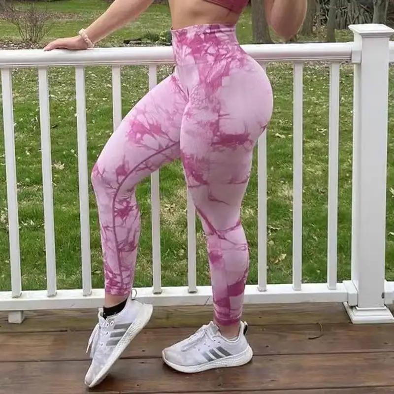 Tie Dye Leggings Women Fitness Yoga Pants Seamless Push Up Workout Tights Gym Sports Legging - WILKYs