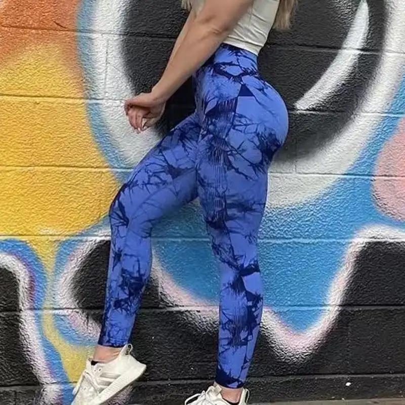 Tie Dye Leggings Women Fitness Yoga Pants Seamless Push Up Workout Tights Gym Sports Legging - WILKYs